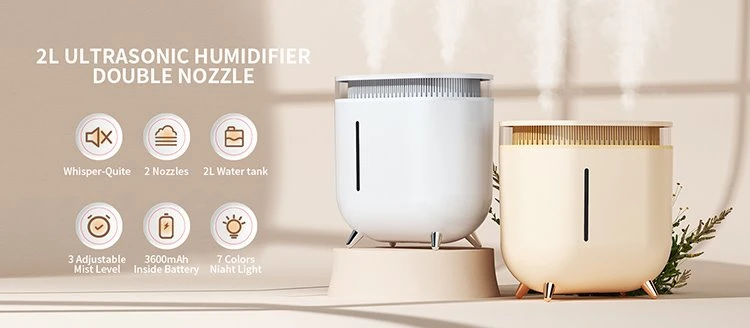2L Ultrasonic Dual Mist Humidifier
